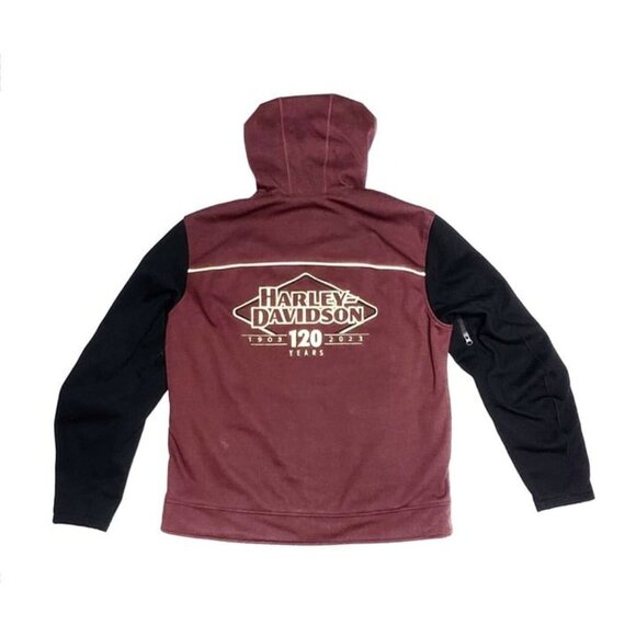 Harley-Davidson 120th Anniversary Deflector Riding Fleece Hooded Jacket (L) - Picture 7 of 11